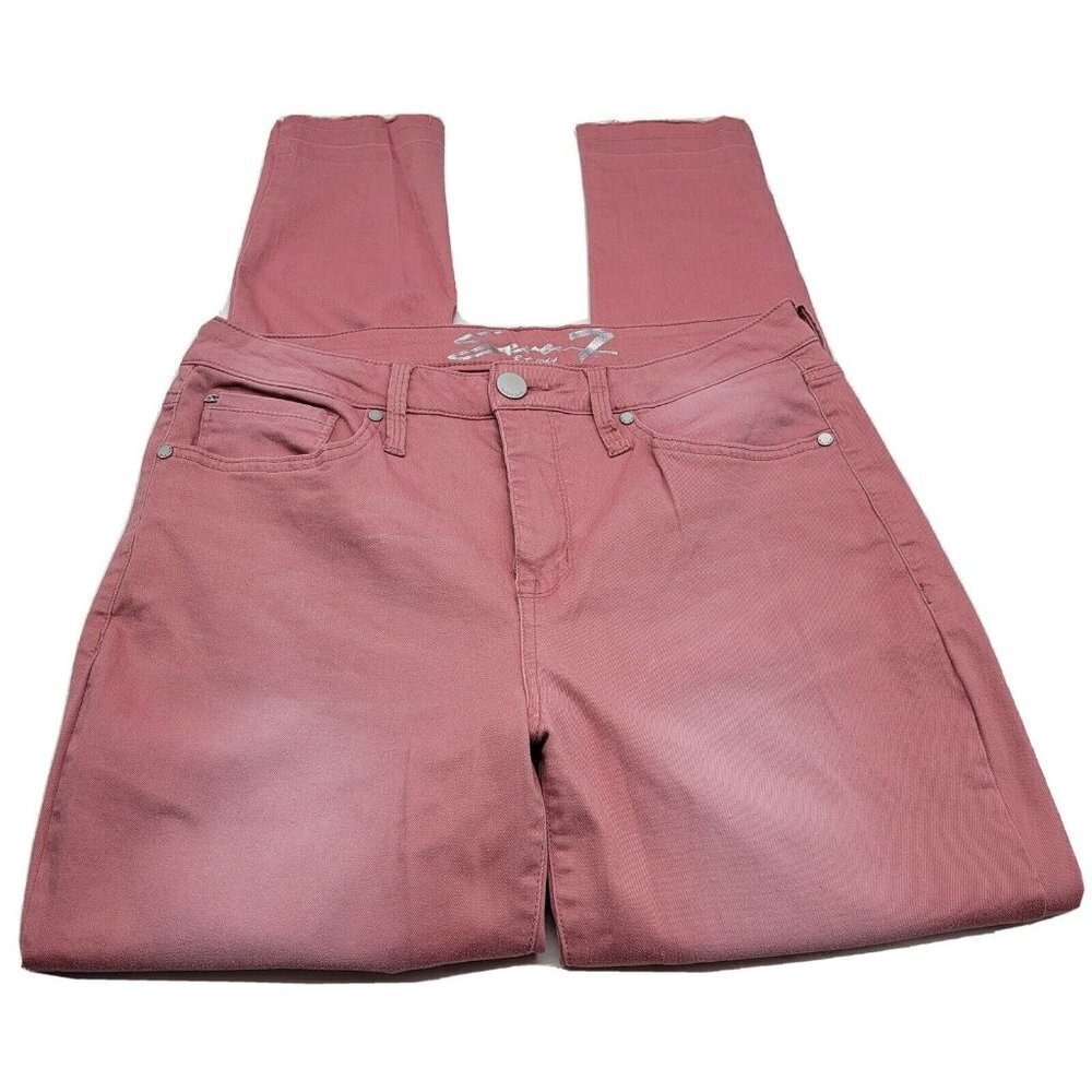 Seven7 Jeans Womens Size 12 Mid Rise Ankle Skinny  pink